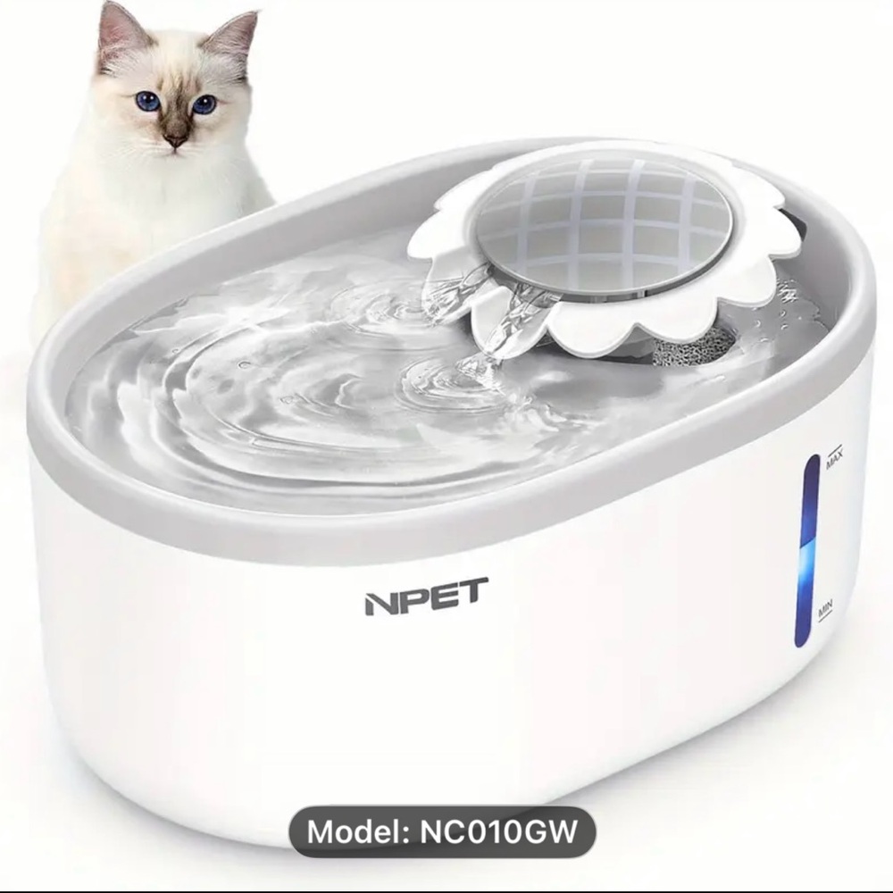 NPET White Cat Water Fountain